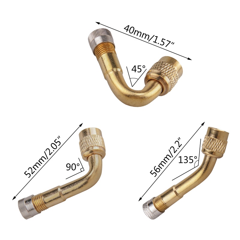 Van Nối Mở Rộng Cho Lốp Xe Máy 45 90 Độ Góc 135 Độ Bằng Đồng Thau