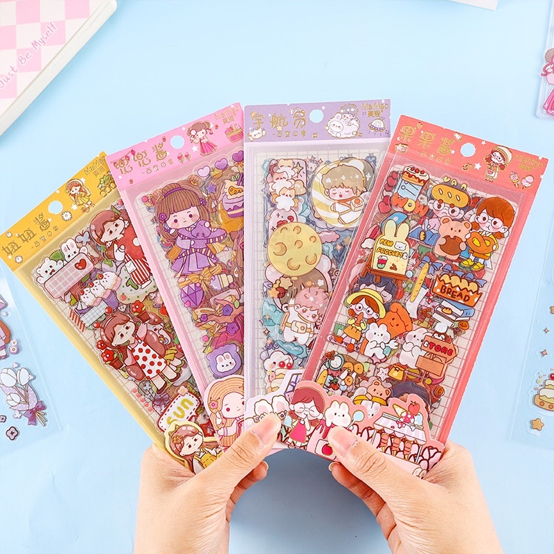 Set 6 tấm hình dán PET hoạ tiết hoạt hình Tiệm Ốc Sột-ST020