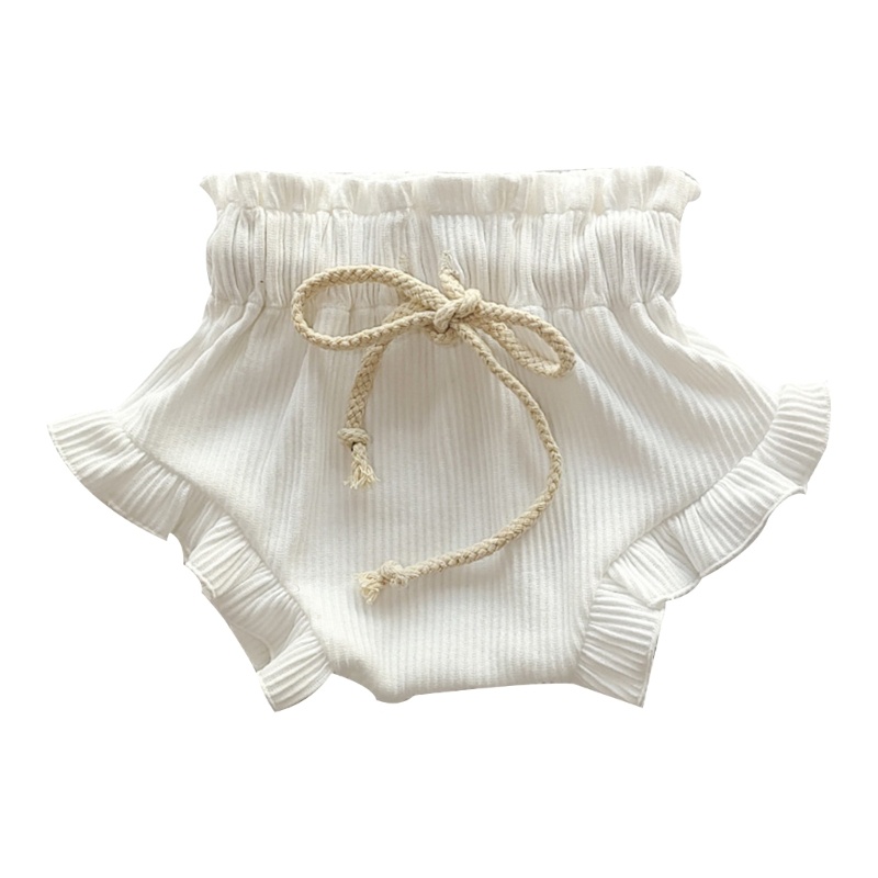 Quần Short Cotton Lưng Thun Phối Dây Rút Thời Trang Dành Cho Bé Gái 0-24 Tháng Tuổi
