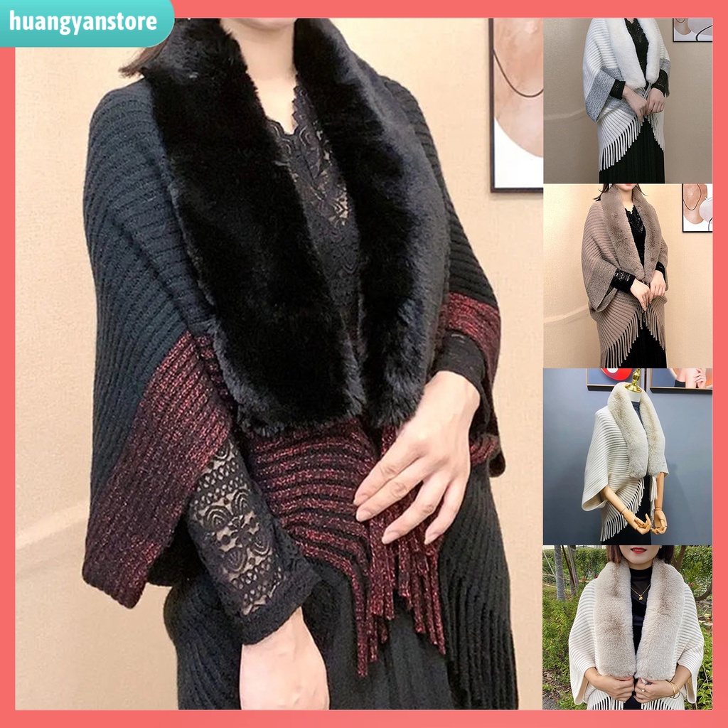 HY| Áo Khoác Cardigan Dệt Kim Tay Cánh Dơi Ngắn Dáng Rộng Gân Phối Tua Rua Chống Lạnh Thời Trang Thu Đông Cho Nữ