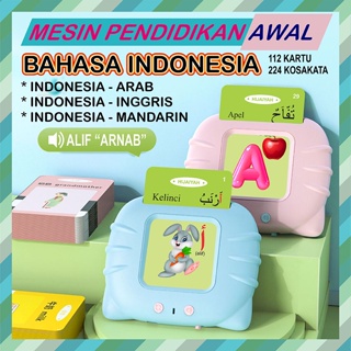 Image of Mainan Flash Card Bersuara Bahasa Indonesia Arab Inggris Mandarin Kartu Flash Edukasi Alat Bantu Pengenalan Kosa Kata Bahasa Indonesia