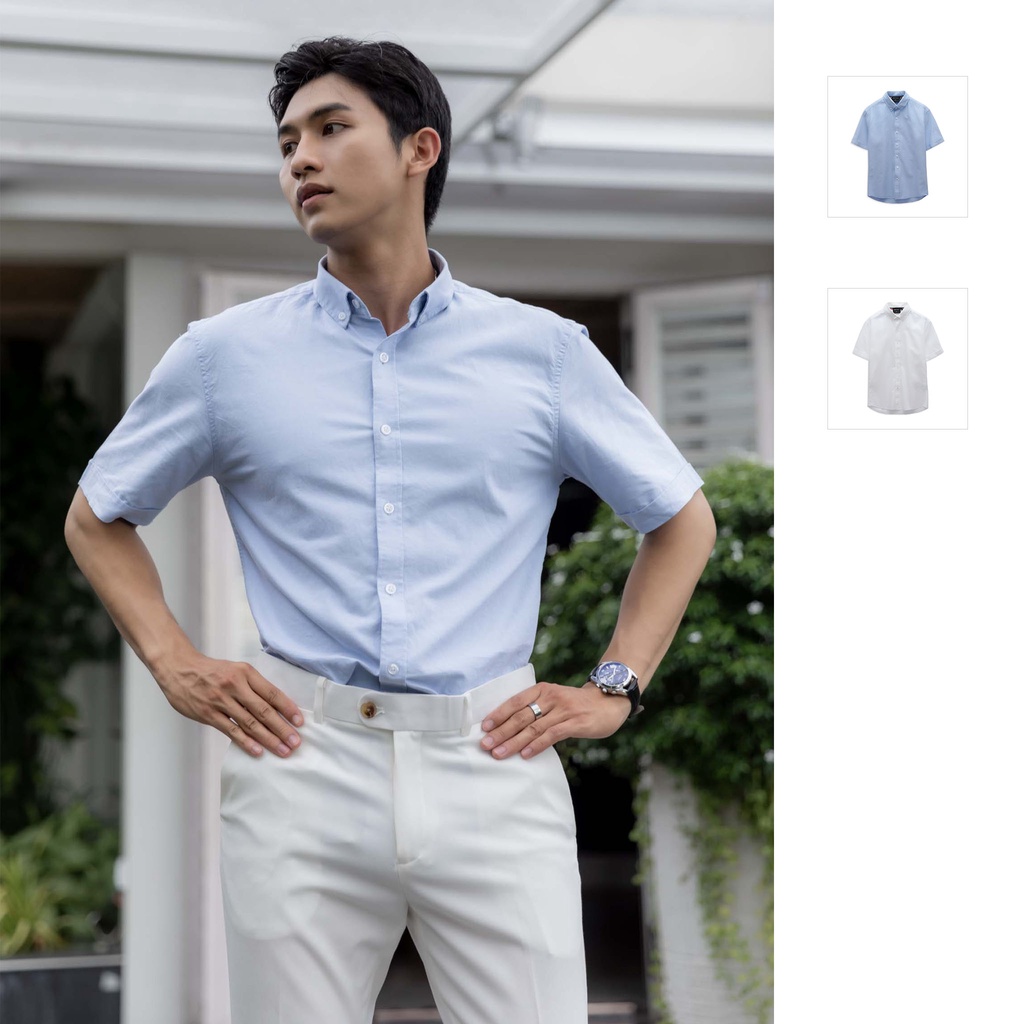 Áo Sơ Mi Nam WB Short Sleeve , Chất Polyester Thoải Mái , SM006048,SOMEHOW