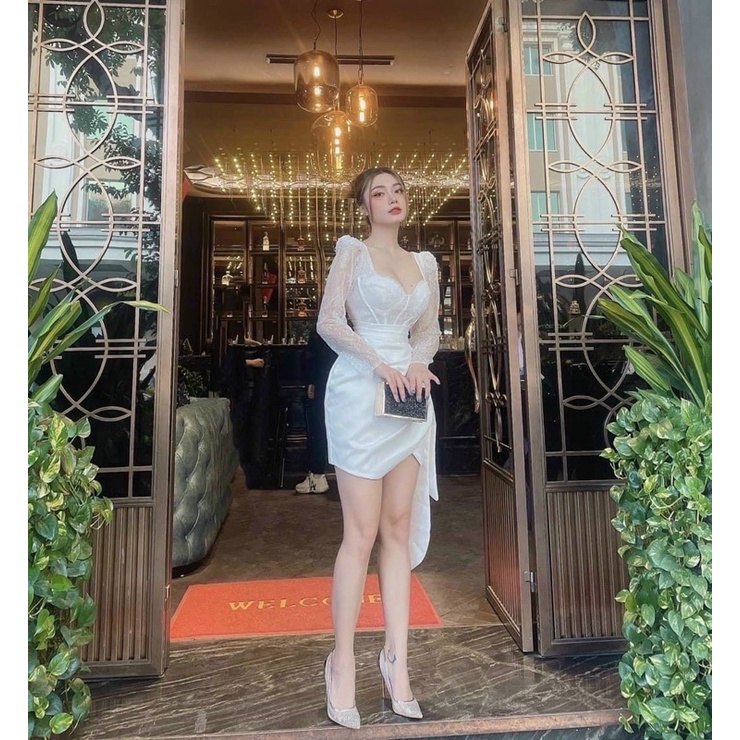 Đầm body dự tiệc ren tay dài kết cườm TRIPBLE T DRESS - size S/M/L - MS263Y