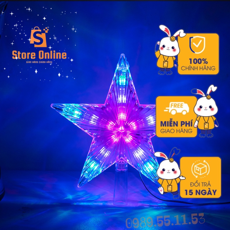 Đèn led ngôi sao lớn,ngôi sao cây thông ,nháy ông sao to trang trí cây thông noel ,decor trang trí cây thông