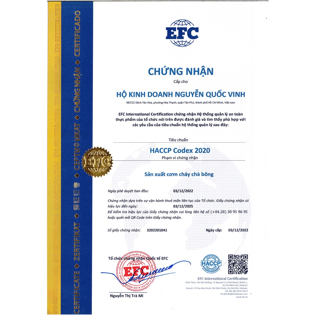 Cơm cháy chà bông Quốc Vinh vị vừa loại 100g/gói