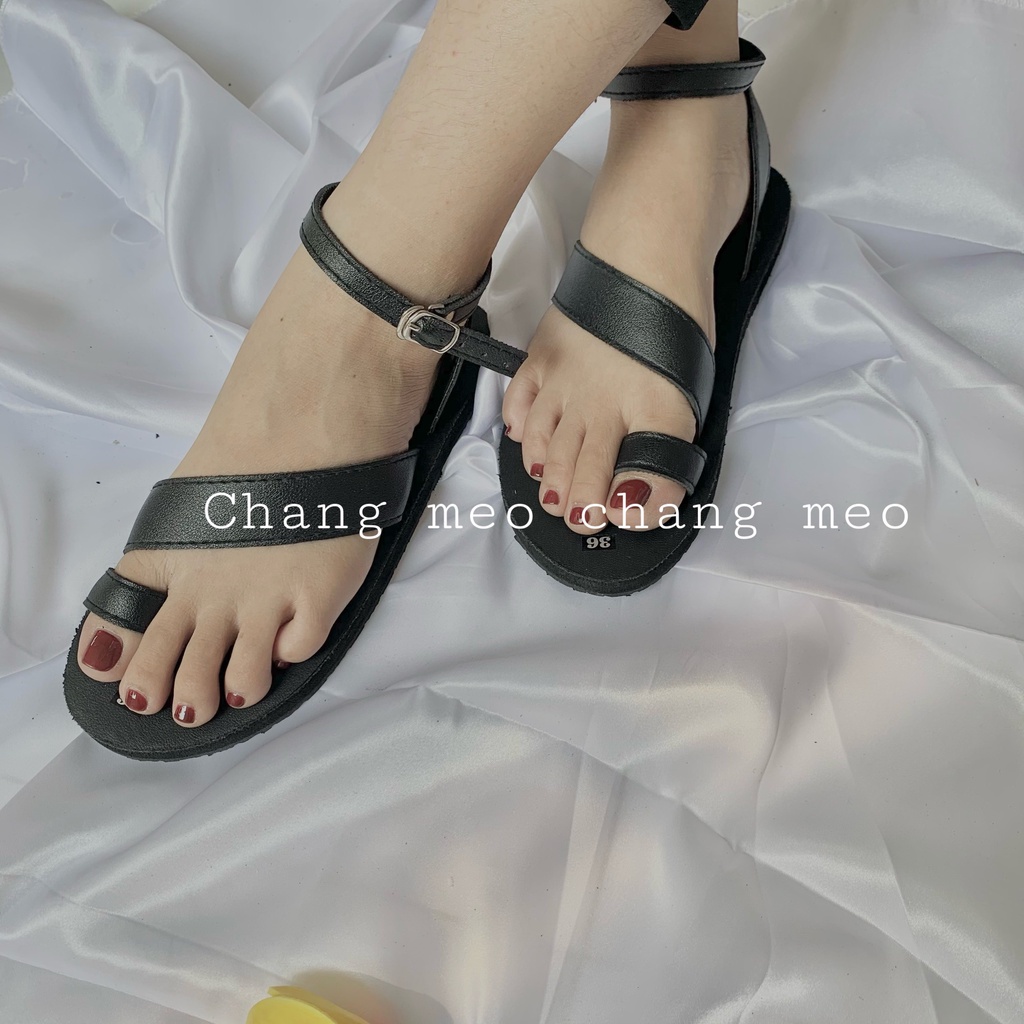 Giày Sandal Nữ M68 Màu Đen Quai Chéo Big Size 34-42