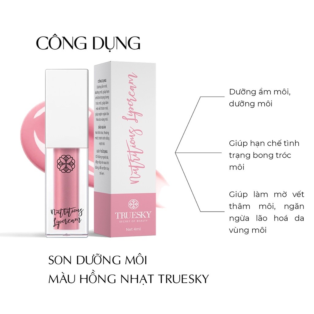 Son dưỡng môi hồng nhạt Truesky giúp môi hồng hào, giảm tình trạng thâm môi 4ml