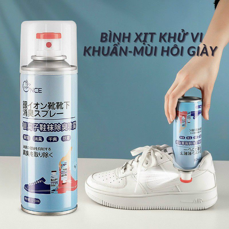 Chai xịt hôi chân Nhật bình sịt hôi chân khử mùi giày công nghệ Nano Bạc