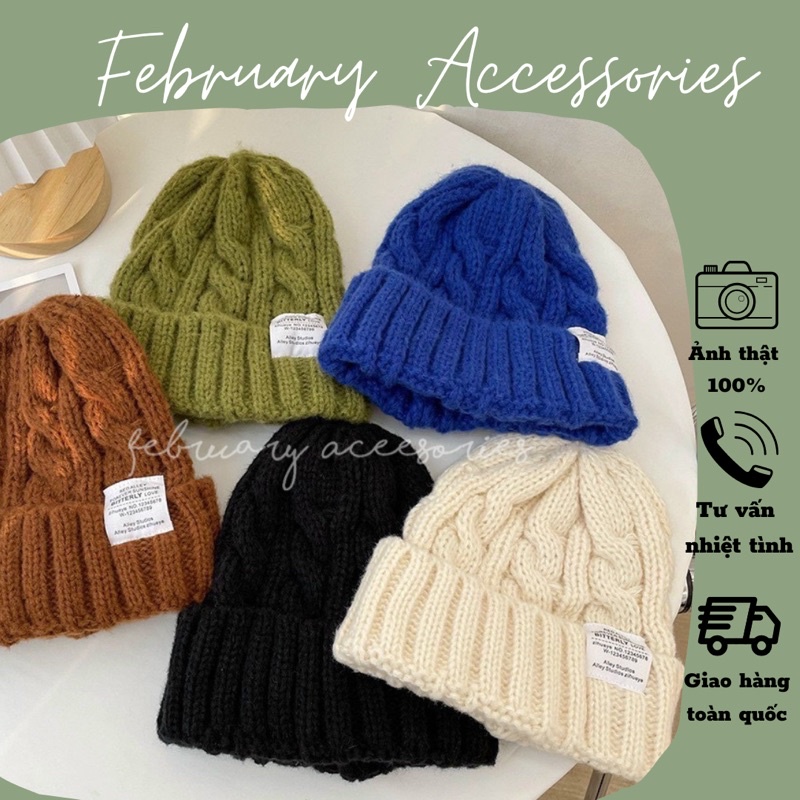 Mũ len Beanie ⚡ CỰC HOT ⚡ Nón len dệt kim kiểu dáng trẻ trung, đan tỉ mỉ chắc chắc