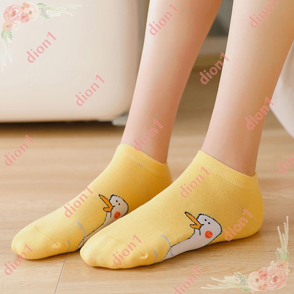 Vớ Cotton Mỏng Nhẹ In Họa Tiết Vịt Hoạt Hình Kiểu Nhật Bản Thời Trang Mùa Hè DION1