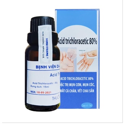 Acid Trichloracetic 80% Loại bỏ mụn cóc, mụn cơm, mắt cá chân, mụn thịt, nốt chai sần Viện Da Liễu