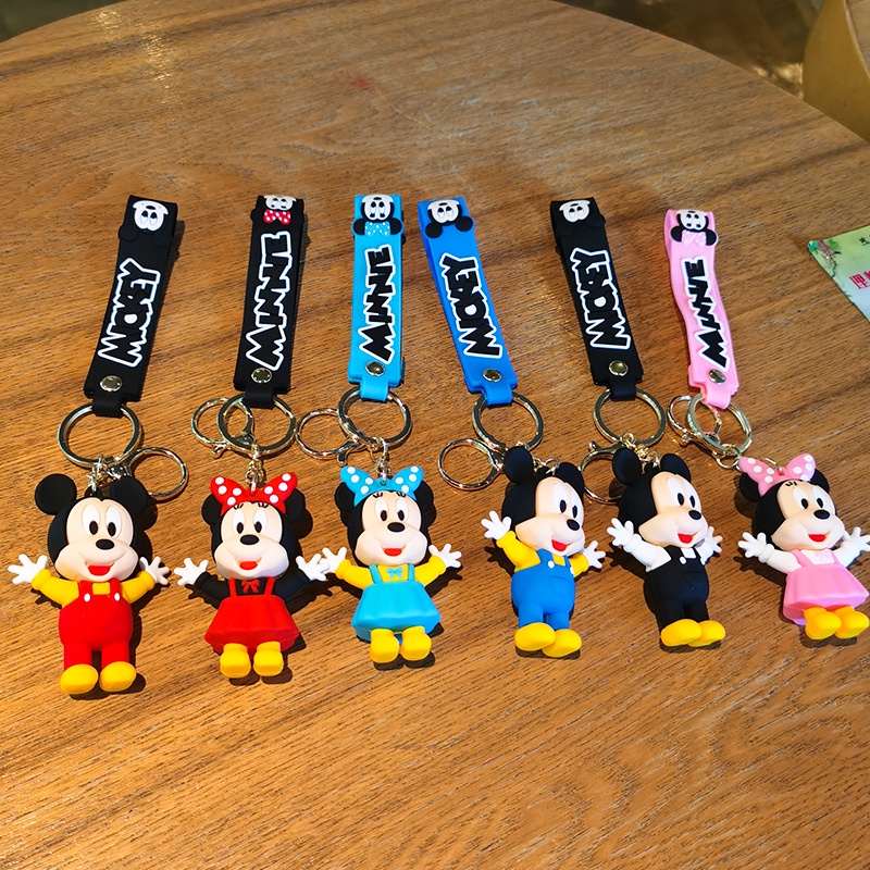 DISNEY Móc Khóa Hình Chuột Mickey Minnie Dễ Thương