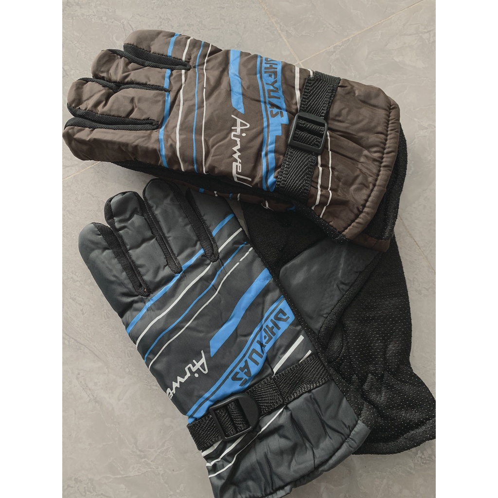 Găng tay lót lông nam mùa đông, chất liệu cotton canvas lót lông, chống đi mưa gió rét 3 màu sắc