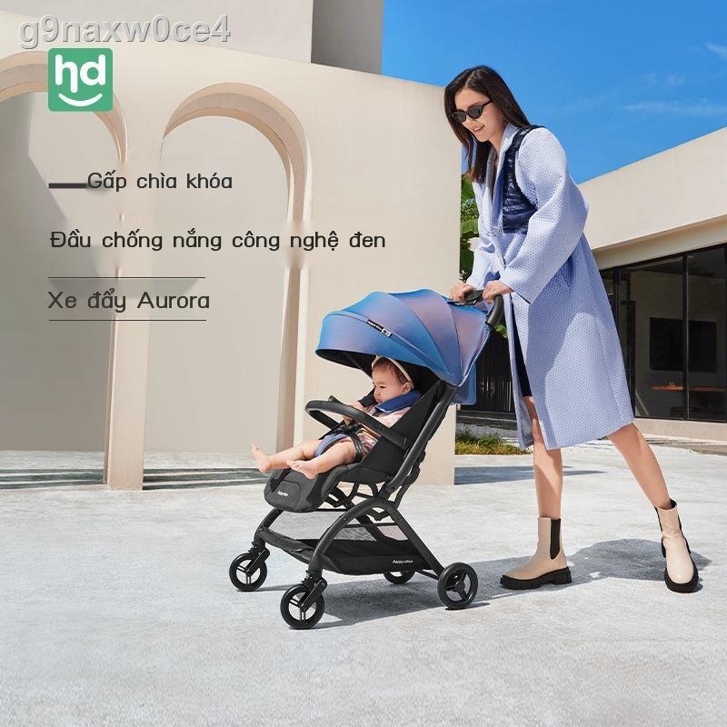 gb tốt con xe đẩy em bé Xiaolong Harpy siêu nhẹ gấp 1 nút có thể ngồi và nằm xe đẩy ô dù cho bé