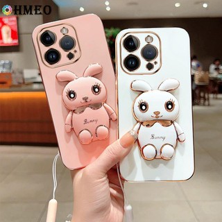 Ốp điện thoại dẻo mạ điện hình thỏ 3d kèm giá đỡ cho samsung s20 s20 plus s20 ultra s20 fe note 10 note 10 plus s10 plus