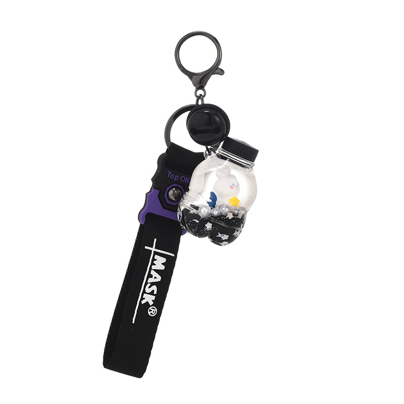 Móc Khóa Hình Ly Trà Sữa Màu Vàng Đen Sáng Tạo