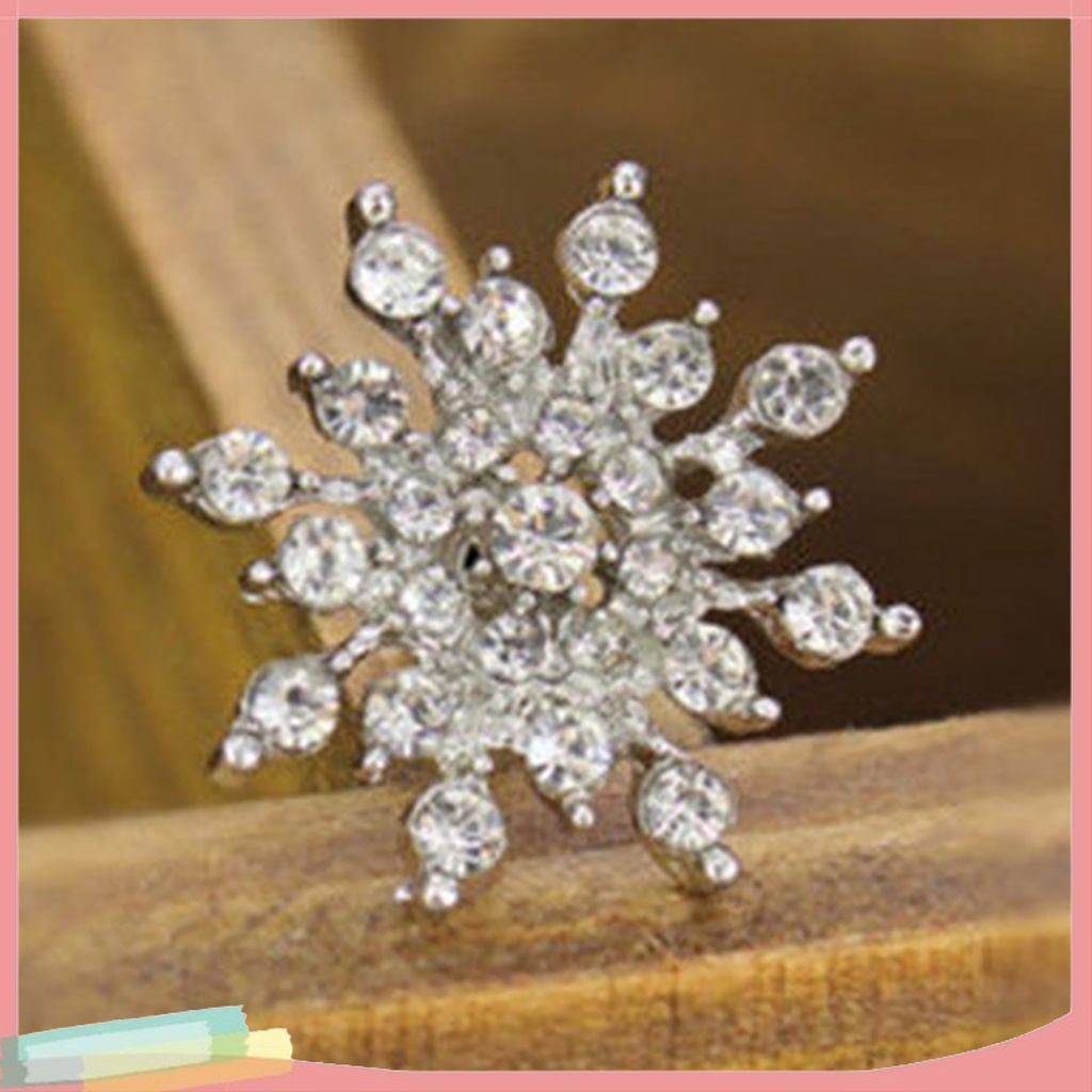 1 Đôi Bông Tai Hình Bông Tuyết Đính Đá Thời Trang Dành Cho Nữ