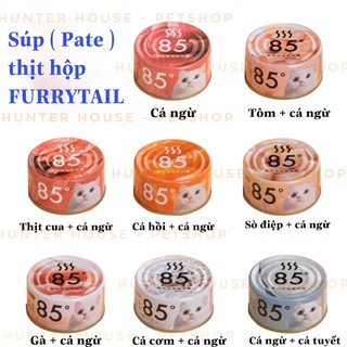 Pate furry tail 85 độ - súp thịt hộp furry tail - lon 80gr