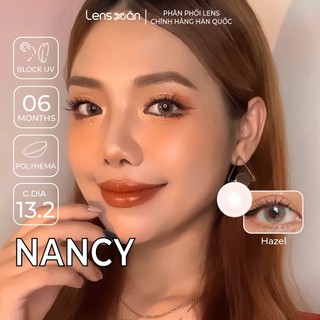 Kính áp tròng cận 6 tháng LENS XOẮN lens tây nâu pha ánh xám B.S.COR NANCY HAZEL