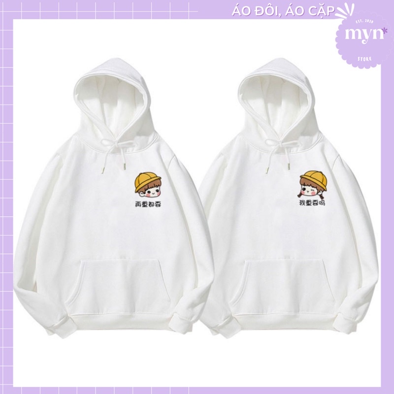 Áo đôi, áo hoodie couple họa tiết dễ thương đủ size cực đẹ
