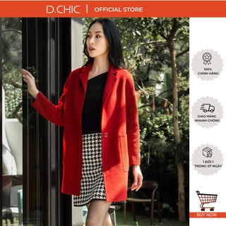 D.chic áo khoác dạ handmade 2022 2 túi ốp ms: 980259