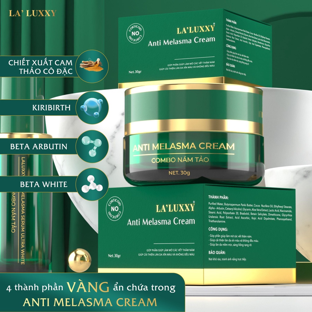 Kem Nám Anti Melasma Cream Drlacir,Hộp 30g,Giúp mờ thâm nám,cải thiện làn da xỉn màu,không đều màu,giúp da mịn màng