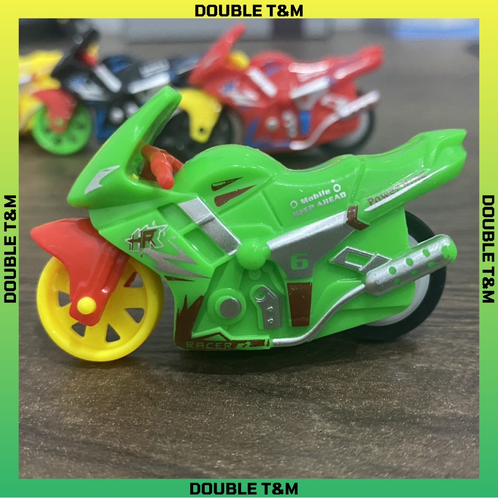 Đồ chơi trẻ em - mô hình mô tô - 4 màu - chất liệu nhựa - kích thước nhỏ - bánh trớn - làm quà cho các bé