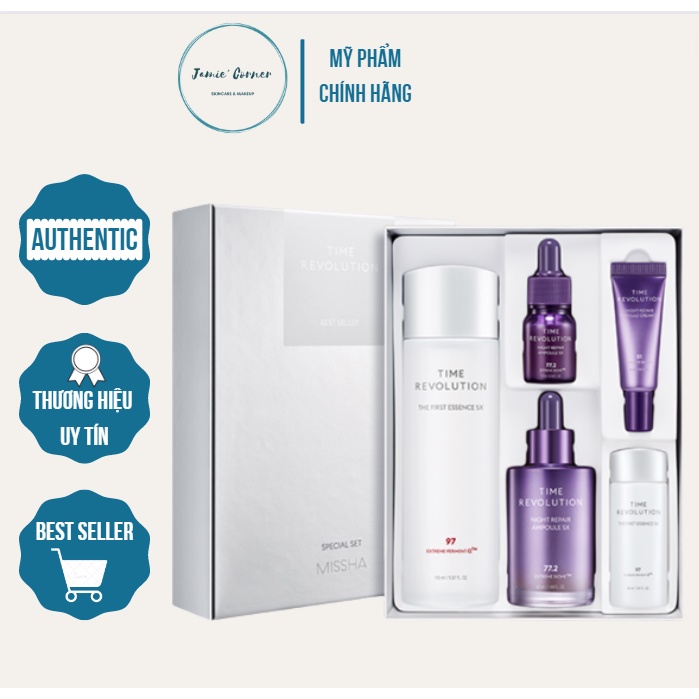 Missha Time Revolution Best Seller Set 5X Bộ dưỡng da trắng sáng và chống lão hóa phiên bản mới