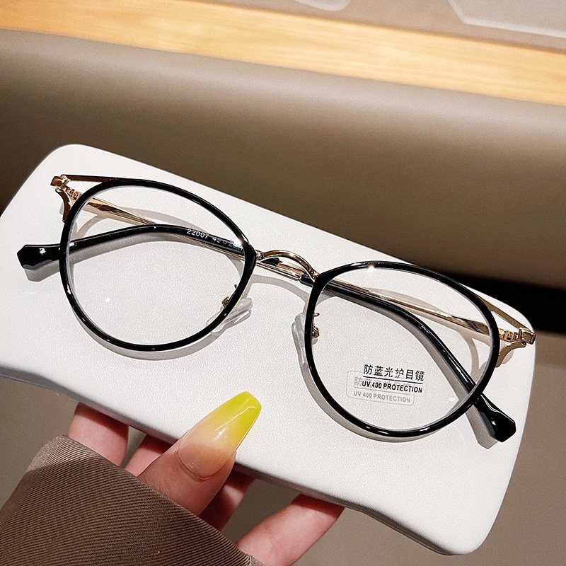 Gọng kính cận nữ nam mắt kính tai mèo không độ chống tia UV và ánh sáng xanh, kính mát phong cách Hàn Quốc 123