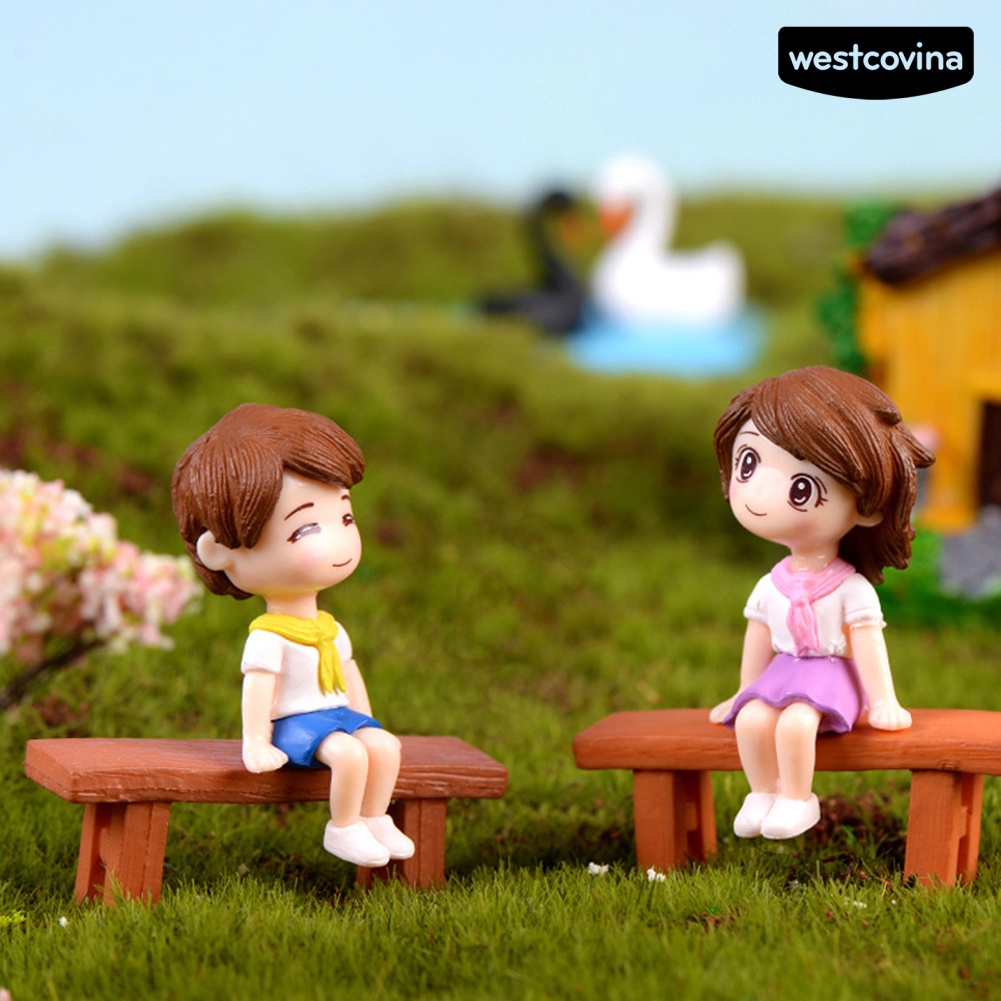 [WEST]⚘Đồ trang trí Băng Ghế Công Viên Bé Trai Bé Gái Mini Trang Trí Tiểu Cảnh DIY