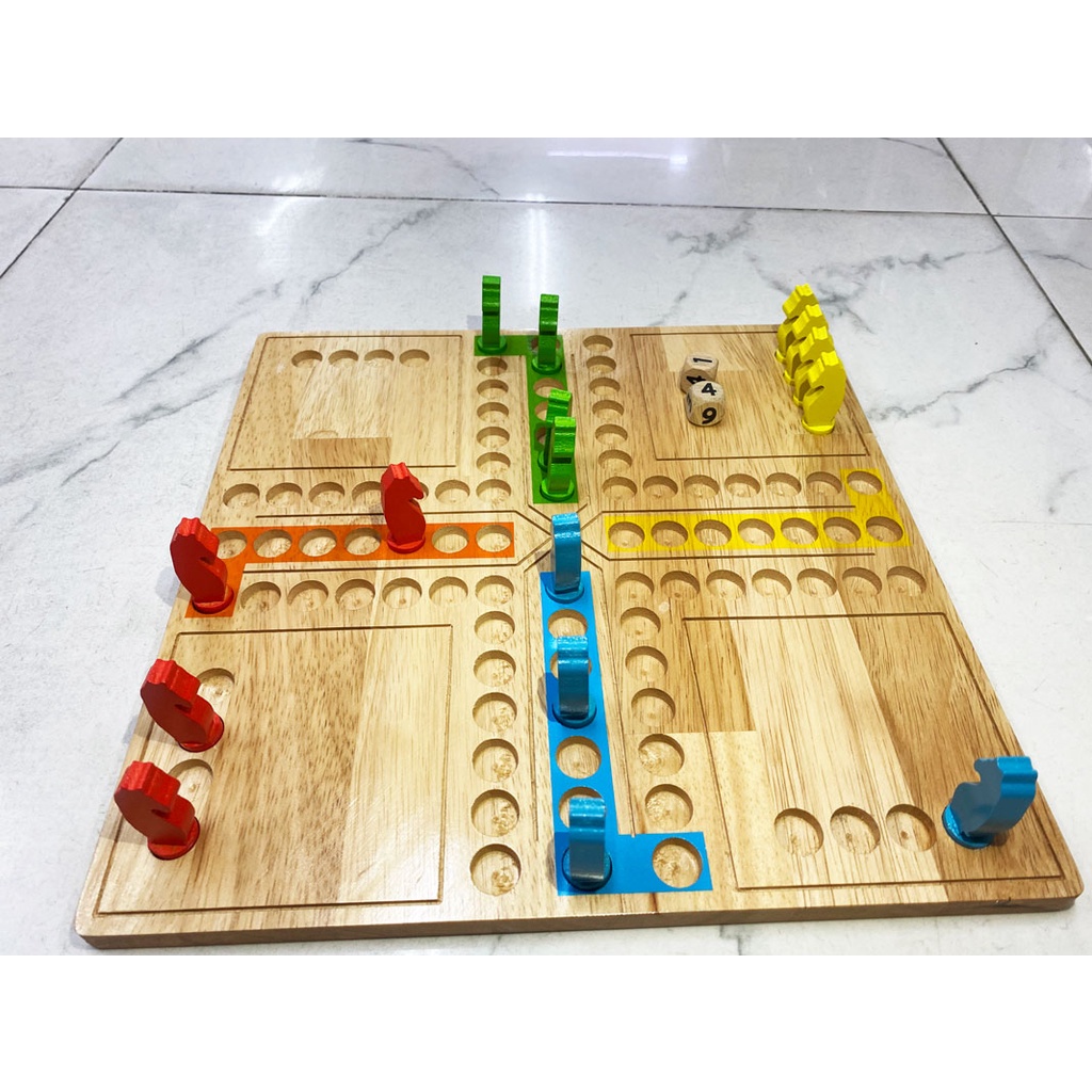 Bộ cờ tứ mã, cờ cá ngựa bằng gỗ For kid cắt CNC đẹp mắt và bền cho mọi lứa tuổi, đồ chơi truyền thống VN