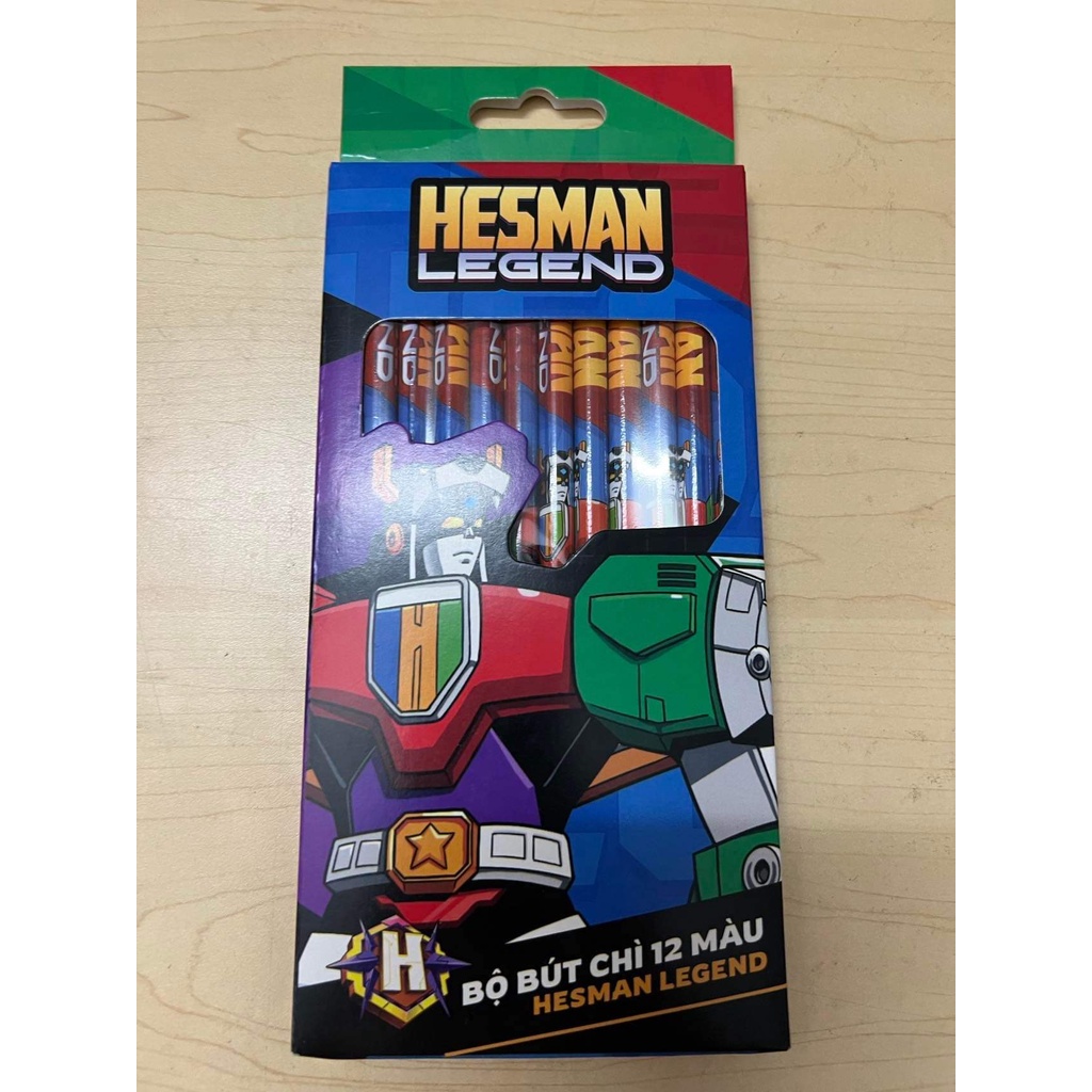 Hộp 12 bút chì màu dũng sĩ Hesman - Comicola