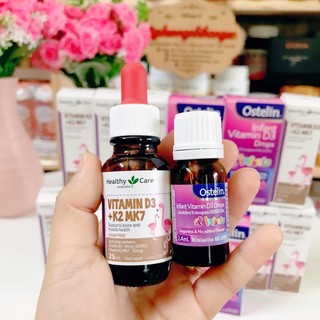 BỔ SUNG VITAMIN D3K2 HEALTHY CARE 25ml & OSTELIN DROPS 2.4ml CHO TRẺ SƠ SINH - BILL CHEMISTWAREHOUSE