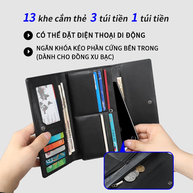 Ví Dài Đựng Thẻ Chống Thấm Nước Tigernu 8080