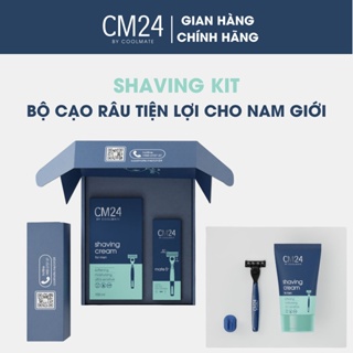 Gift for him bộ cạo râu shaving kit cho nam tay cầm kim loại + dao cạo + - ảnh sản phẩm 1