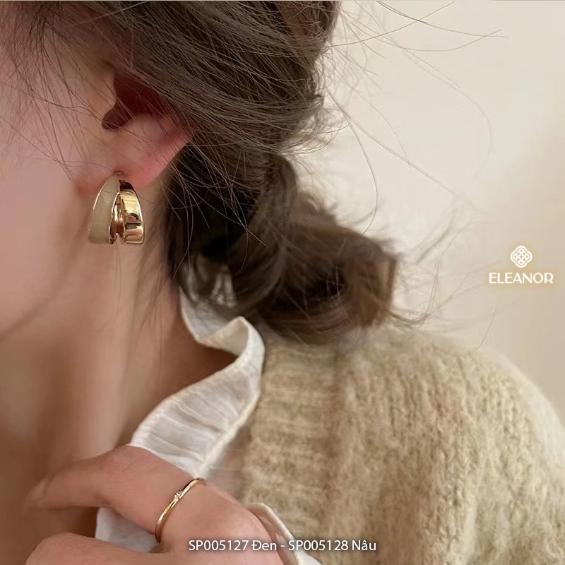 Bông tai nữ chuôi bạc 925 Eleanor Accessories phối hai màu độc đáo phụ kiện trang sức cá tính