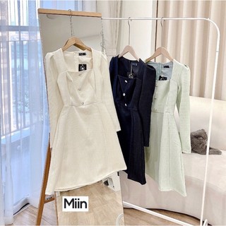 Váy dạ dài tay tiểu thư