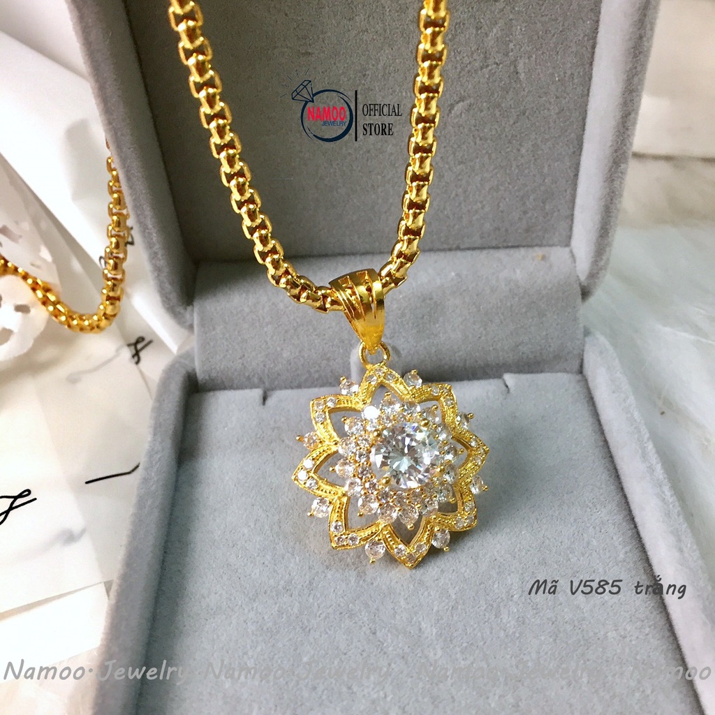 Dây Chuyền V585 Đá Trắng Đính Đá Phong Cách Quý Phái, Sang Trọng Cho Phái Nữ  Namoo Jerwelry