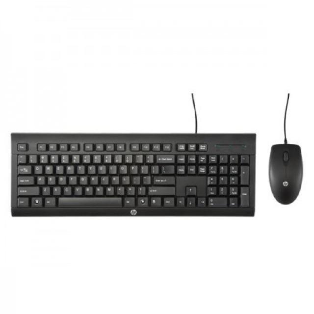 Combo Phím chuột có dây. Combo Keyboard + Mouse HP KM100 Black USB Chính hãng. Kết nối cổng USB