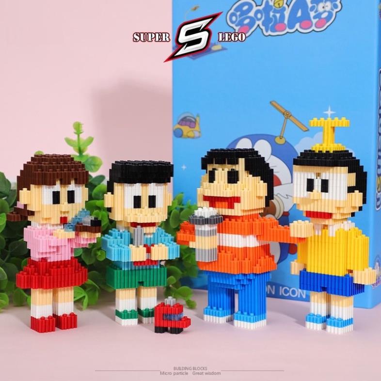 Lego mini đồ chơi lắp ráp 3D hình các nhân vật hoạt hình Doraemon,Nobita,Chaien,Xuka,Xeko,Doremi...- Super.Lego