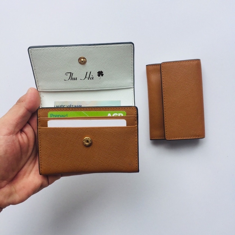 Ví nữ mini, ví mini card da safiano - Ví khắc tên theo yêu cầu, sản phẩm full box