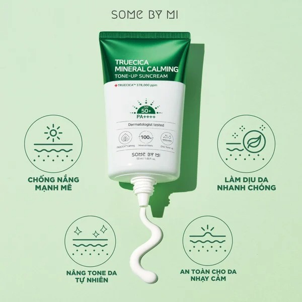 Kem Chống Nắng Nâng Tông Da SOME BY MI Truecica Mineral Calming Tone-up Suncream SPF50+ PA++++ 50ml- Dr Thêm
