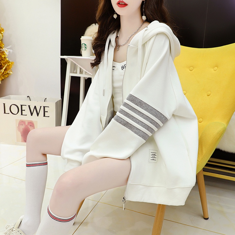 Áo khoác hoodie cardigan có khóa phối viền tay 3 màu siêu hấp dẫn, Áo nỉ Thu Đông hot trend mới nhất 2022 HKN03 | BigBuy360 - bigbuy360.vn