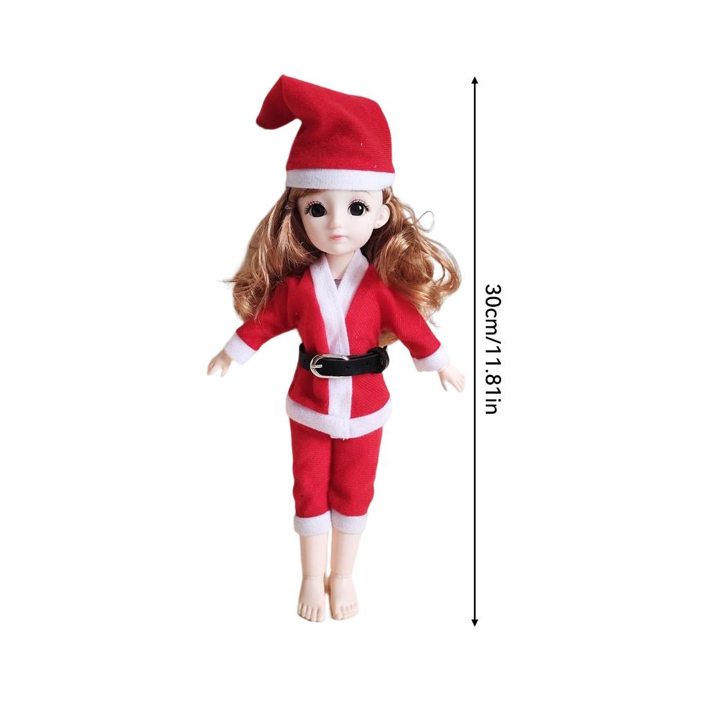 (runbu) Búp Bê Có Khớp Nối Nhiều Khớp Nối Trang Phục Giáng Sinh Dệt Kim Có Thể Di Chuyển Thời Trang Humanoid