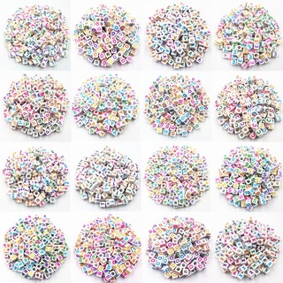 Set 50 hạt xâu chuỗi 6mm chữ cái / hình vuông