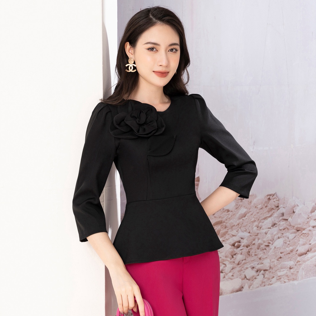Áo Peplum Tay Bồng UK FASHION Thiết Kế Tôn Dáng Sang Trọng Chất Vải Nhập Hàn Cao Cấp NKSM2210003