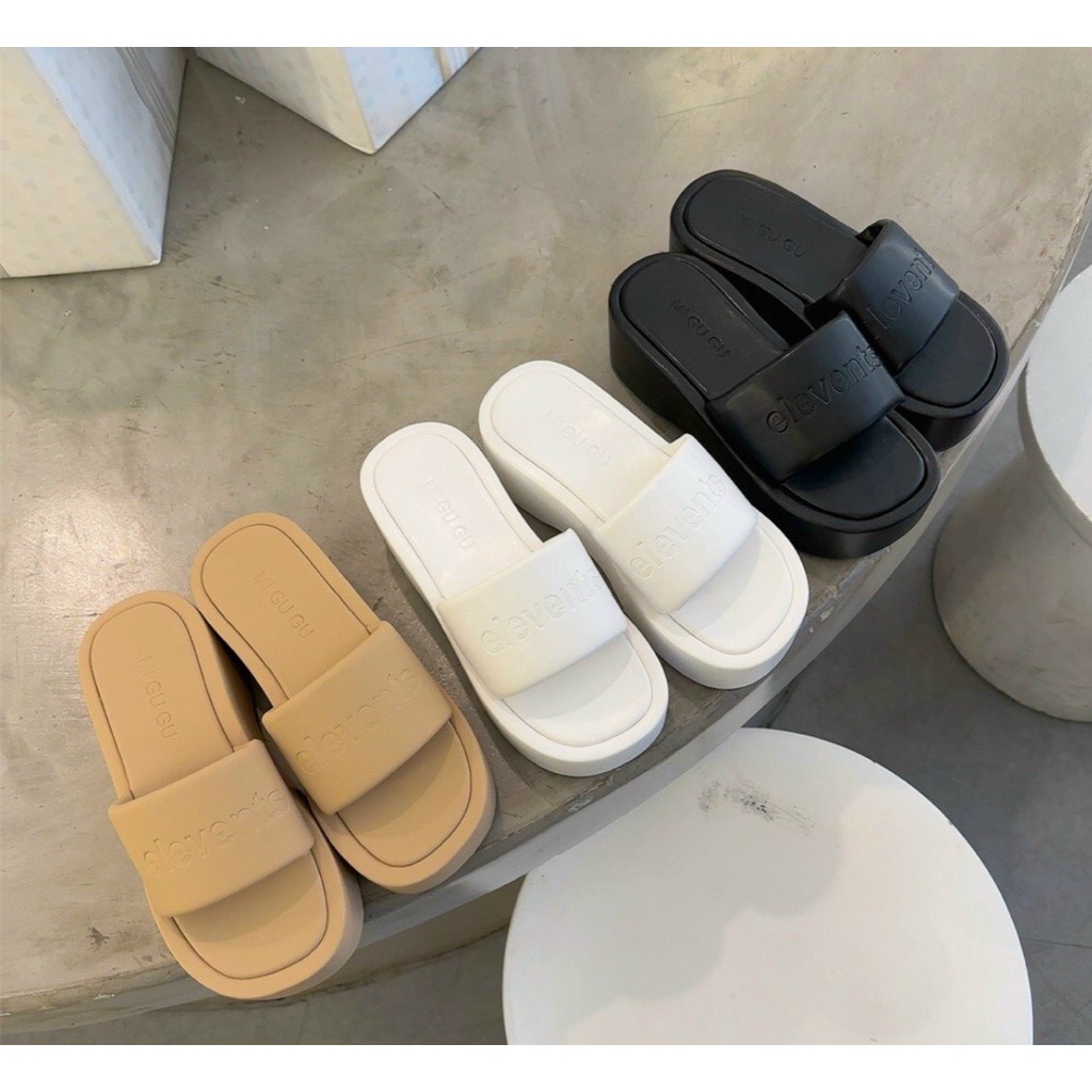 Dép xuồng 7cm quai ngang da trơn đế răng cưa nhiều màu xinh xắn êm chân hàng fullbox xịn đẹp Letty