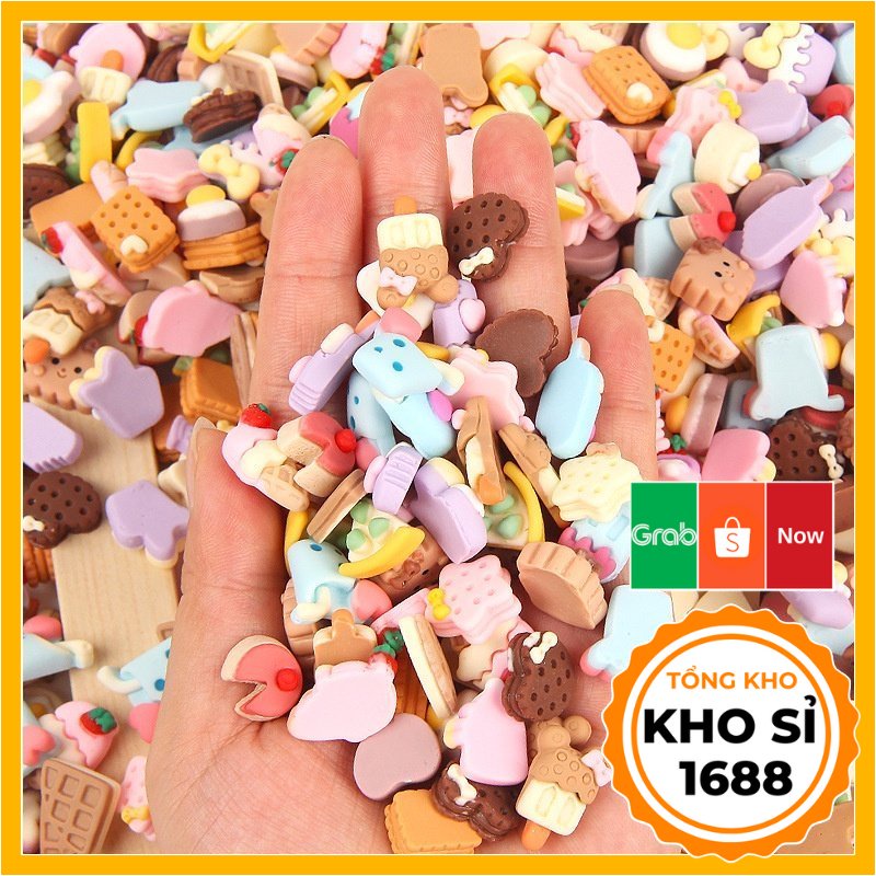 Đồ ăn mini hình bánh kem cho búp bê đồ chơi DIY phụ kiện trang trí ốp điện thoại kẹp tóc E1114