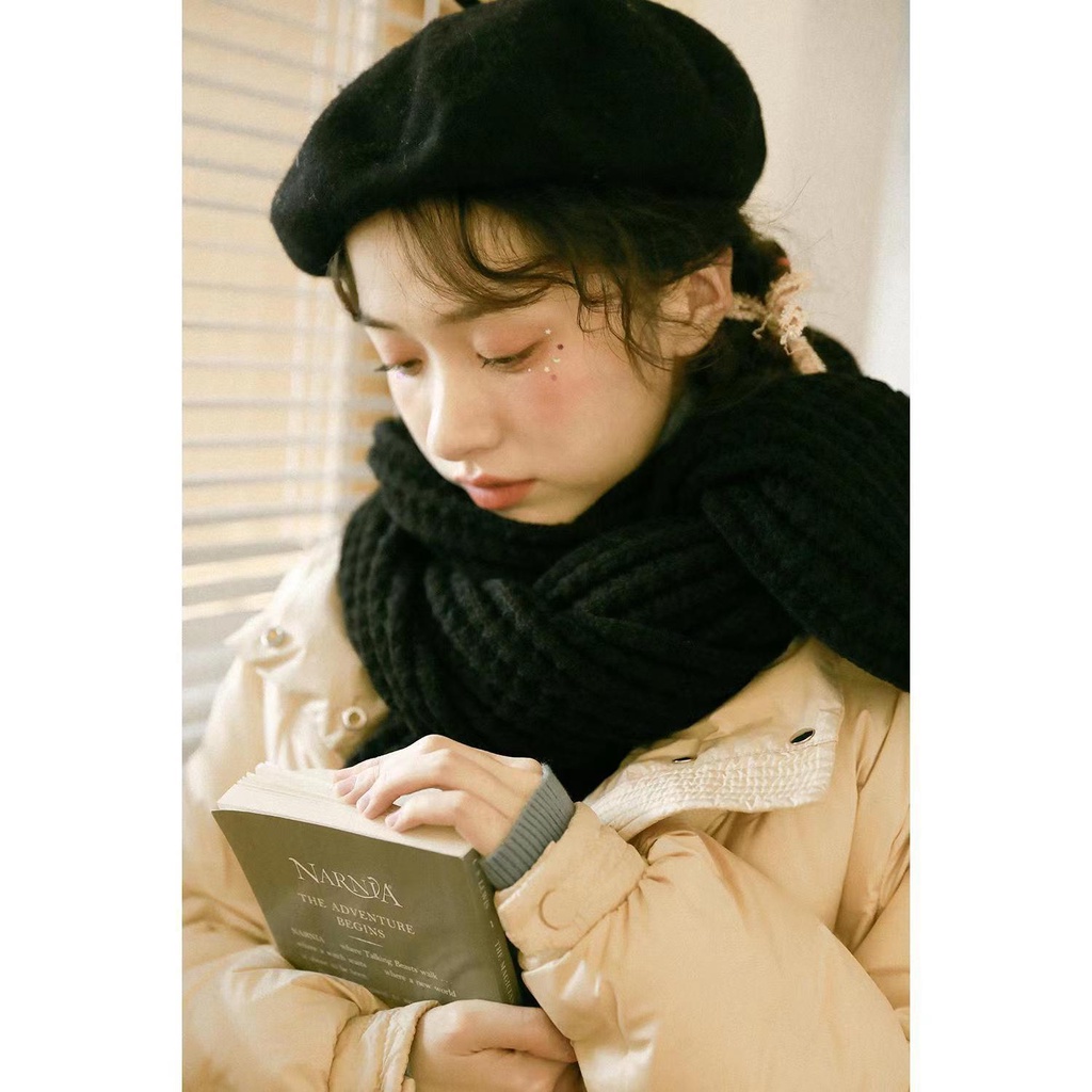 Khăn Choàng Cổ Dệt Kim Giữ Ấm Mùa Đông Phong Cách Hàn Quốc Cho Cặp Đôi