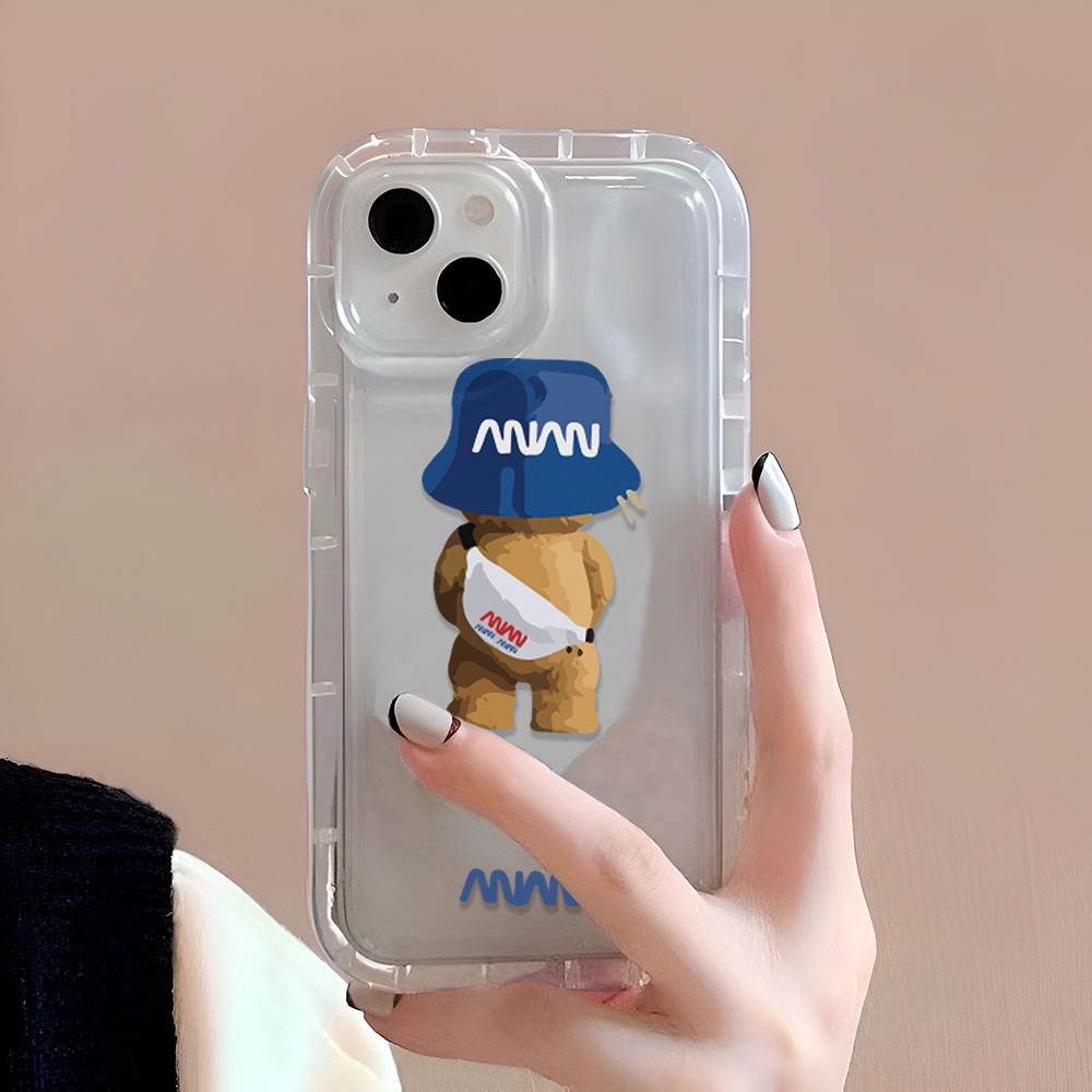 Ốp Điện Thoại Trong Suốt In Hình Gấu NASA Cho iphone 14promax 11 13 12 7Plus X XS Max